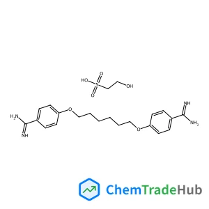 2-Hydroxyethanesulfonic acid - 4,4'-[1,6-hexanediylbis(oxy)]dibenzenecarboximidamide (1:1)