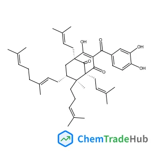 (1S,5S,7R,8S)-3-(3,4-Dihydroxybenzoyl)-7-[(2E)-3,7-dimethyl-2,6-octadien-1-yl]-4-hydroxy-8-methyl-1,5-bis(3-methyl-2-buten-1-yl)-8-(4-methyl-3-penten-1-yl)bicyclo[3.3.1]non-3-ene-2,9-dione