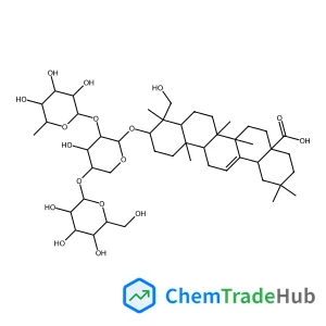 (3beta)-3-{[6-Deoxy-alpha-L-mannopyranosyl-(1->2)-[beta-D-glucopyranosyl-(1->4)]-alpha-L-arabinopyranosyl]oxy}-23-hydroxyolean-12-en-28-oic acid
