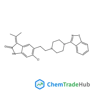 5-{2-[4-(1,2-Benzothiazol-3-yl)-1-piperazinyl]ethyl}-6-chloro-3-isopropylidene-1,3-dihydro-2H-indol-2-one