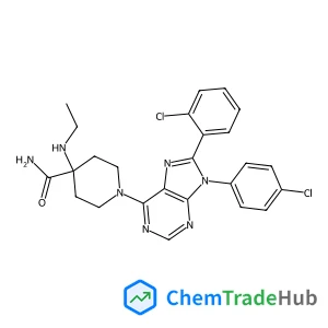 1-[8-(2-Chlorophenyl)-9-(4-chlorophenyl)-9H-purin-6-yl]-4-(ethylamino)-4-piperidinecarboxamide
