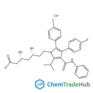 Atorvastatin Related Compound C (20 mg) (Difluoro impurity,
or (3R,5R)-7-[3-(phenylcarbamoyl)-4,5-bis(4-fluorophenyl)-
2-isopropyl-1H-pyrrol-1-yl]-3,5-dihydroxyheptanoic acid
calcium salt)