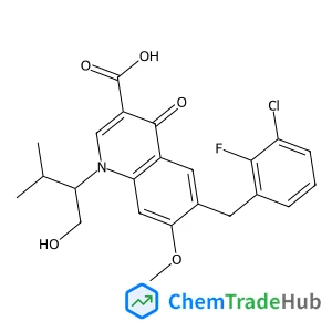 6-(3-Chloro-2-fluorobenzyl)-1-[(2S)-1-hydroxy-3-methyl-2-butanyl]-7-methoxy-4-oxo-1,4-dihydro-3-quinolinecarboxylic acid