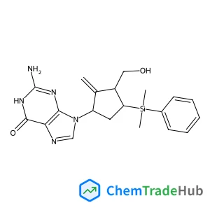 2-Amino-9-[(1S,3R,4S)-4-[dimethyl(phenyl)silyl]-3-(hydroxymethyl)-2-methylenecyclopentyl]-1,9-dihydro-6H-purin-6-one