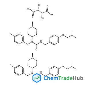 (2R,3R)-2,3-Dihydroxysuccinic acid - 1-(4-fluorobenzyl)-3-(4-isobutoxybenzyl)-1-(1-methyl-4-piperidinyl)urea (1:2)