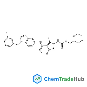 (3S)-3-Morpholinylmethyl (4-{[1-(3-fluorobenzyl)-1H-indazol-5-yl]amino}-5-methylpyrrolo[2,1-f][1,2,4]triazin-6-yl)carbamate