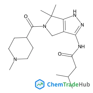 N-{6,6-Dimethyl-5-[(1-methyl-4-piperidinyl)carbonyl]-1,4,5,6-tetrahydropyrrolo[3,4-c]pyrazol-3-yl}-3-methylbutanamide