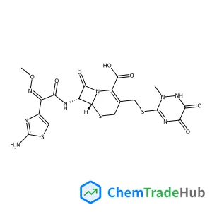 (6R,7R)-7-{[(2Z)-2-(2-Amino-1,3-thiazol-4-yl)-2-(methoxyimino)acetyl]amino}-3-{[(2-methyl-5,6-dioxo-1,2,5,6-tetrahydro-1,2,4-triazin-3-yl)sulfanyl]methyl}-8-oxo-5-thia-1-azabicyclo[4.2.0]oct-2-ene-2-c
arboxylic acid