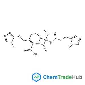 7-Methoxy-7-({[(1-methyl-1H-tetrazol-5-yl)sulfanyl]acetyl}amino)-3-{[(1-methyl-1H-tetrazol-5-yl)sulfanyl]methyl}-8-oxo-5-thia-1-azabicyclo[4.2.0]oct-2-ene-2-carboxylic acid