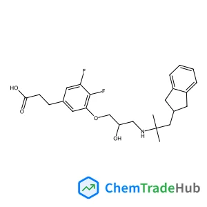 3-{3-[(2R)-3-{[1-(2,3-Dihydro-1H-inden-2-yl)-2-methyl-2-propanyl]amino}-2-hydroxypropoxy]-4,5-difluorophenyl}propanoic acid