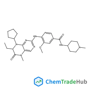 4-{[(7R)-8-Cyclopentyl-7-ethyl-5-methyl-6-oxo-5,6,7,8-tetrahydro-2-pteridinyl]amino}-3-methoxy-N-(1-methyl-4-piperidinyl)benzamide