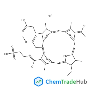 Palladium(2+) (2S,3S,12R,13R)-17-acetyl-3-(2-carboxyethyl)-12-ethyl-5-(2-methoxy-2-oxoethyl)-2,8,13,18-tetramethyl-7-[(2-sulfoethyl)carbamoyl]-12,13-dihydro-2H,3H-porphine-22,24-diide