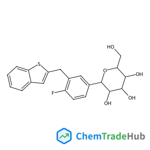 (1S)-1,5-Anhydro-1-[3-(1-benzothiophen-2-ylmethyl)-4-fluorophenyl]-D-glucitol structure