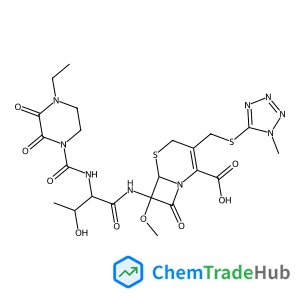 (6R,7S)-7-({N-[(4-Ethyl-2,3-dioxo-1-piperazinyl)carbonyl]-D-threonyl}amino)-7-methoxy-3-{[(1-methyl-1H-tetrazol-5-yl)sulfanyl]methyl}-8-oxo-5-thia-1-azabicyclo[4.2.0]oct-2-ene-2-carboxylic acid