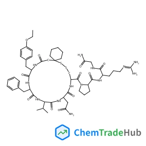 1-{[(10R,13S,16S,19S,22S)-13-(2-Amino-2-oxoethyl)-19-benzyl-22-(4-ethoxybenzyl)-16-isopropyl-12,15,18,21,24-pentaoxo-7,8-dithia-11,14,17,20,23-pentaazaspiro[5.19]pentacos-10-yl]carbonyl}-L-prolyl-N~5~
-(diaminomethylene)-L-ornithylglycinamide