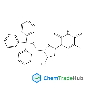 1-[(4xi)-2-Deoxy-5-O-trityl-beta-D-glycero-pentofuranosyl]-5-methyl-2,4(1H,3H)-pyrimidinedione - benzene (1:1)