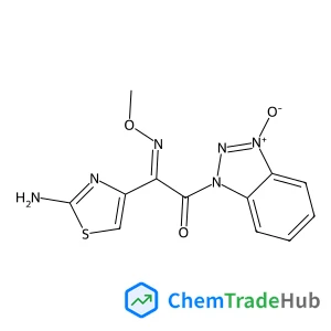 (2Z)-2-(2-Amino-1,3-thiazol-4-yl)-2-(methoxyimino)-1-(3-oxido-1H-benzotriazol-1-yl)ethanone