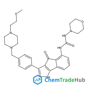1-[3-(4-{[4-(2-Methoxyethyl)-1-piperazinyl]methyl}phenyl)-4-oxo-1,4-dihydroindeno[1,2-c]pyrazol-5-yl]-3-(4-morpholinyl)urea
