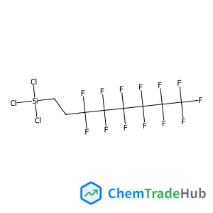 Trichloro(3,3,4,4,5,5,6,6,7,7,8,8,8-tridecafluorooctyl)silane structure