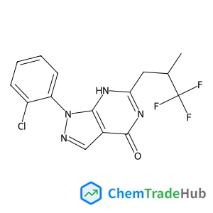 1-(2-Chlorophenyl)-6-[(2S)-3,3,3-trifluoro-2-methylpropyl]-1,7-dihydro-4H-pyrazolo[3,4-d]pyrimidin-4-one structure