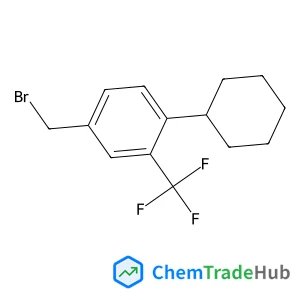 4-(Bromomethyl)-1-cyclohexyl-2-(trifluoromethyl)benzene structure