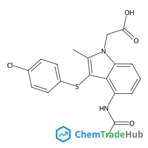 {4-Acetamido-3-[(4-chlorophenyl)sulfanyl]-2-methyl-1H-indol-1-yl}acetic acid