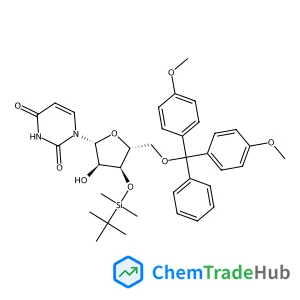 1-((2R,3R,4S,5R)-5-((Bis(4-methoxyphenyl)(phenyl)methoxy)methyl)-4-((tert-butyldimethylsilyl)oxy)-3-hydroxytetrahydrofuran-2-yl)pyrimidine-2,4(1H,3H)-dione 1-((2R,3R,4S,5R)-5-((Bis(4-methoxyphenyl)(phenyl)methoxy)methyl)-4-((tert-butyldimethylsilyl)oxy)-3-hydroxytetrahydrofuran-2-yl)pyrimidine-2,4(1H,3H)-dione
