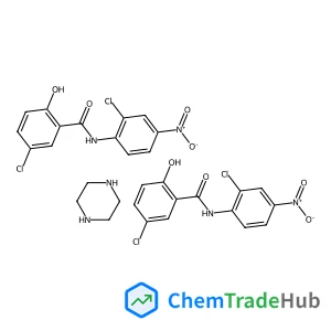 5-Chloro-N-(2-chloro-4-nitrophenyl)-2-hydroxybenzamide - piperazine (2:1)