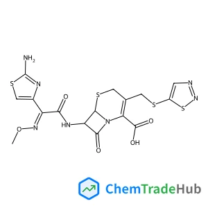(6R,7R)-7-{[(2Z)-2-(2-Amino-1,3-thiazol-4-yl)-2-(methoxyimino)acetyl]amino}-8-oxo-3-[(1,2,3-thiadiazol-5-ylsulfanyl)methyl]-5-thia-1-azabicyclo[4.2.0]oct-2-ene-2-carboxylic acid