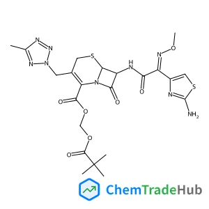 [(2,2-Dimethylpropanoyl)oxy]methyl (6R,7R)-7-{[(2E)-2-(2-amino-1,3-thiazol-4-yl)-2-(methoxyimino)acetyl]amino}-3-[(5-methyl-2H-tetrazol-2-yl)methyl]-8-oxo-5-thia-1-azabicyclo[4.2.0]oct-2-ene-2-carboxy
late