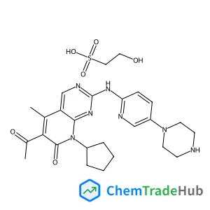 2-Hydroxyethanesulfonic acid - 6-acetyl-8-cyclopentyl-5-methyl-2-{[5-(1-piperazinyl)-2-pyridinyl]amino}pyrido[2,3-d]pyrimidin-7(8H)-one (1:1)