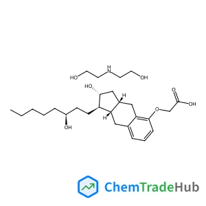 ({(1R,2R,3aS,9aS)-2-Hydroxy-1-[(3S)-3-hydroxyoctyl]-2,3,3a,4,9,9a-hexahydro-1H-cyclopenta[b]naphthalen-5-yl}oxy)acetic acid - 2,2'-iminodiethanol (1:1)