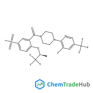 {4-[3-Fluoro-5-(trifluoromethyl)-2-pyridinyl]-1-piperazinyl}[5-(methylsulfonyl)-2-{[(2S)-1,1,1-trifluoro-2-propanyl]oxy}phenyl]methanone