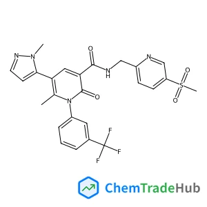 6-Methyl-5-(1-methyl-1H-pyrazol-5-yl)-N-{[5-(methylsulfonyl)-2-pyridinyl]methyl}-2-oxo-1-[3-(trifluoromethyl)phenyl]-1,2-dihydro-3-pyridinecarboxamide