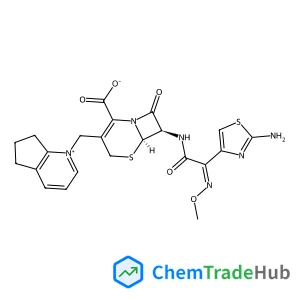 (6R,7R)-7-{[(2Z)-2-(2-Amino-1,3-thiazol-4-yl)-2-(methoxyimino)acetyl]amino}-3-(6,7-dihydro-5H-cyclopenta[b]pyridinium-1-ylmethyl)-8-oxo-5-thia-1-azabicyclo[4.2.0]oct-2-ene-2-carboxylate
