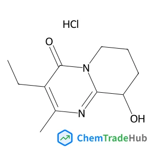 3-Ethyl-9-hydroxy-2-methyl-6,7,8,9-tetrahydro-4H-pyrido[1,2-a]pyrimidin-4-one hydrochloride (1:1)