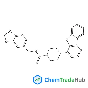 N-(1,3-Benzodioxol-5-ylmethyl)-4-([1]benzofuro[3,2-d]pyrimidin-4-yl)-1-piperazinecarbothioamide