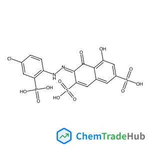 (3Z)-3-[(4-Chloro-2-phosphonophenyl)hydrazono]-5-hydroxy-4-oxo-3,4-dihydro-2,7-naphthalenedisulfonic acid