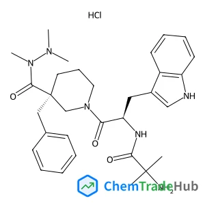 3-{(2R)-3-{(3R)-3-Benzyl-3-[(trimethylhydrazino)carbonyl]-1-piperidinyl}-2-[(2-methylalanyl)amino]-3-oxopropyl}-1H-indole hydrochloride (1:1)