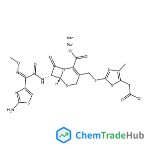 Disodium (6R,7R)-7-{[(2Z)-2-(2-amino-1,3-thiazol-4-yl)-2-(methoxyimino)acetyl]amino}-3-({[5-(carboxylatomethyl)-4-methyl-1,3-thiazol-2-yl]sulfanyl}methyl)-8-oxo-5-thia-1-azabicyclo[4.2.0]oct-2-ene-2-c
arboxylate