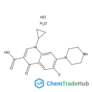 1-Cyclopropyl-6-fluoro-4-oxo-7-(1-piperazinyl)-1,4-dihydro-3-quinolinecarboxylic acid hydrochloride hydrate