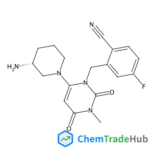 2-({6-[(3R)-3-Amino-1-piperidinyl]-3-methyl-2,4-dioxo-3,4-dihydro-1(2H)-pyrimidinyl}methyl)-4-fluorobenzonitrile
