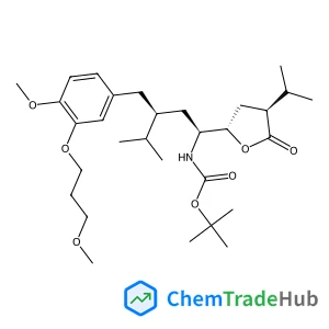 2-Methyl-2-propanyl {(1S,3S)-1-[(2S,4S)-4-isopropyl-5-oxotetrahydro-2-furanyl]-3-[4-methoxy-3-(3-methoxypropoxy)benzyl]-4-methylpentyl}carbamate
