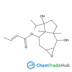 (1aR,2R,2aR,5S,5aR,6R,7aS)-2,5-Dihydroxy-5-isopropyl-2a,5a-dimethyldecahydroazuleno[5,6-b]oxiren-6-yl (2Z)-2-butenoate structure