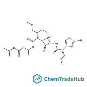 1-[(Isopropoxycarbonyl)oxy]ethyl (6R,7R)-7-{[(2Z)-2-(2-amino-1,3-thiazol-4-yl)-2-(methoxyimino)acetyl]amino}-3-(methoxymethyl)-8-oxo-5-thia-1-azabicyclo[4.2.0]oct-2-ene-2-carboxylate