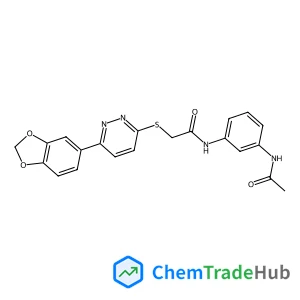 N-(3-Acetamidophenyl)-2-{[6-(1,3-benzodioxol-5-yl)-3-pyridazinyl]sulfanyl}acetamide structure
