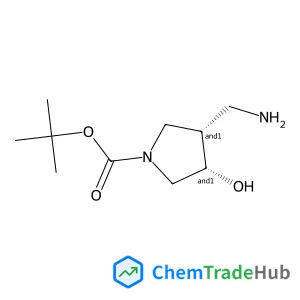 2-Methyl-2-propanyl (3R,4R)-3-(aminomethyl)-4-hydroxy-1-pyrrolidinecarboxylate