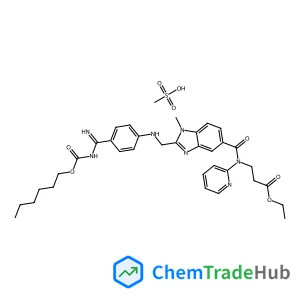 Ethyl N-[(2-{[(4-{N'-[(hexyloxy)carbonyl]carbamimidoyl}phenyl)amino]methyl}-1-methyl-1H-benzimidazol-5-yl)carbonyl]-N-2-pyridinyl-beta-alaninate methanesulfonate (1:1)