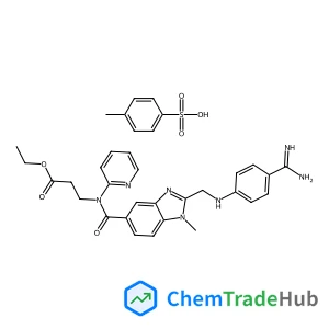 Ethyl 3-(2-(((4-carbamimidoylphenyl)amino)methyl)-1-methyl-N-(pyridin-2-yl)-1H-benzo[d]imidazole-5-carboxamido)propanoate 4-methylbenzenesulfonate
