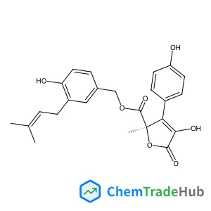 [4-hydroxy-3-(3-methylbut-2-enyl)phenyl]methyl (2R)-4-hydroxy-3-(4-hydroxyphenyl)-2-methyl-5-oxofuran-2-carboxylate